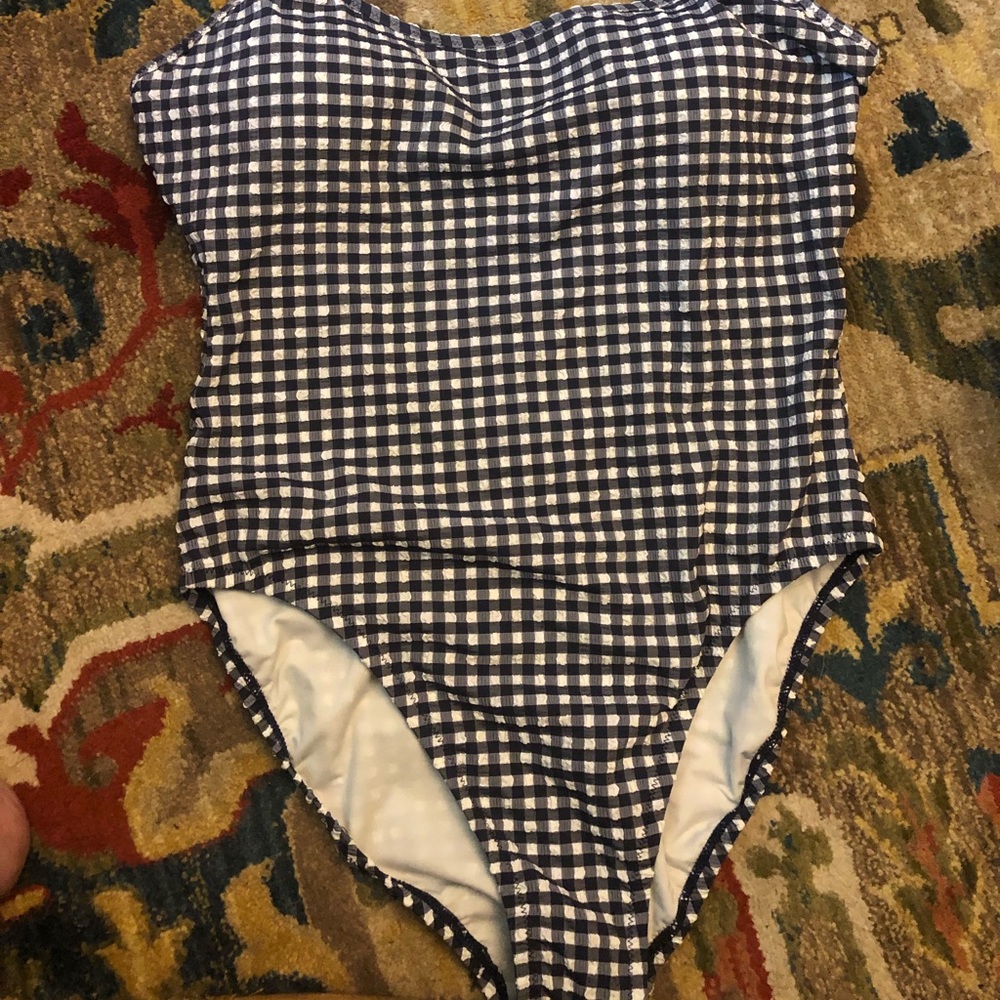 JCrew gingham one piece, never worn!